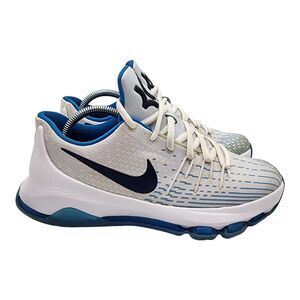 Nike‎ Boys KD 8 768867-144 White Blue Basketball Shoes Sneakers Size 5Y
